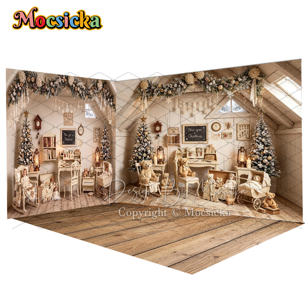 Toys Background For Kids - Mocsicka Vintage Tavan Arası Noel Köşesi
