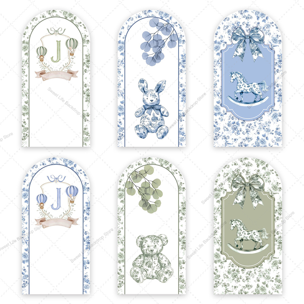 Toys Background For Kids - Mavi Yeşil Çiçek Yay Kemer Arka