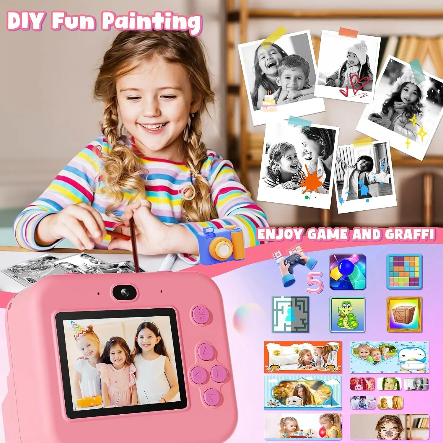 NewInstant Baskı Kamerası 32G  - Kids Toys Top View incelemesi ve fiyatı